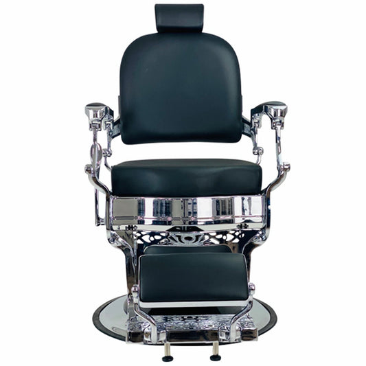 Havana Barber Chair - Chrome Frame - Black Upholstery