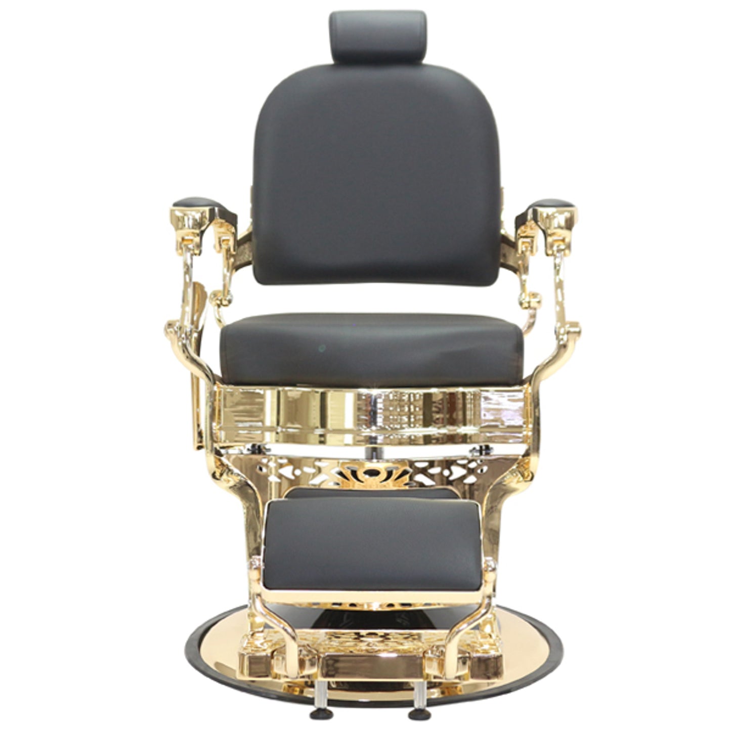 Havana Barber Chair - Gold Frame - Black Upholstery