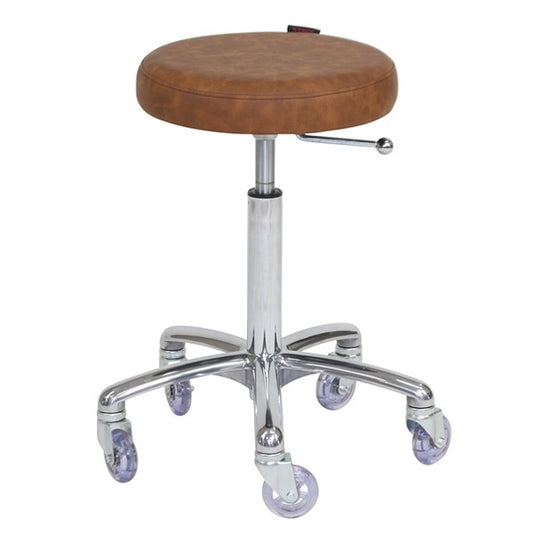 Turbo Stool Tan- Chrome Base